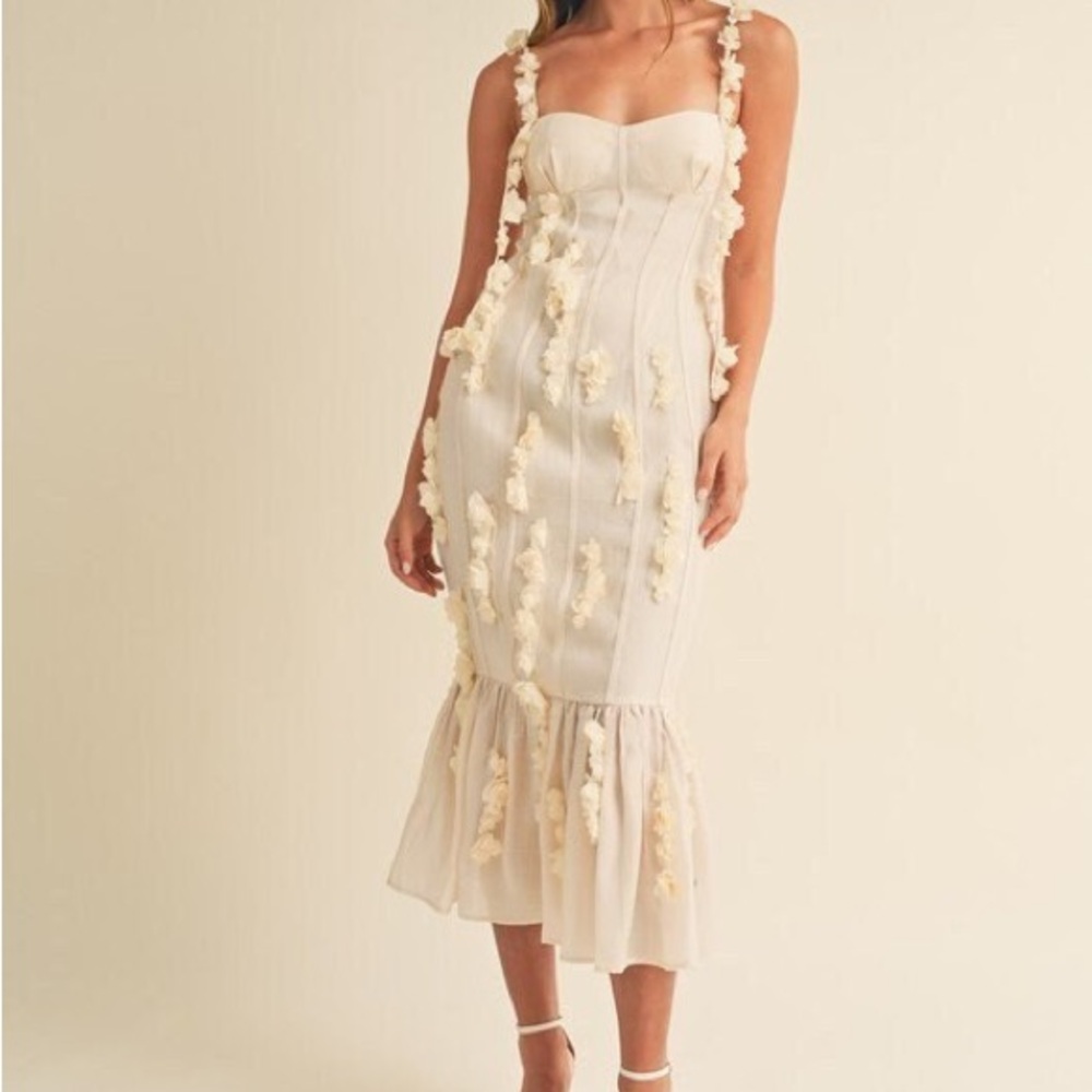 3D Flower Appliqué Dress